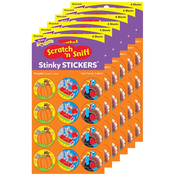 Trend Enterprises Fall Friends/Pumpkin Stinky Stickers, PK288 T83311 - main